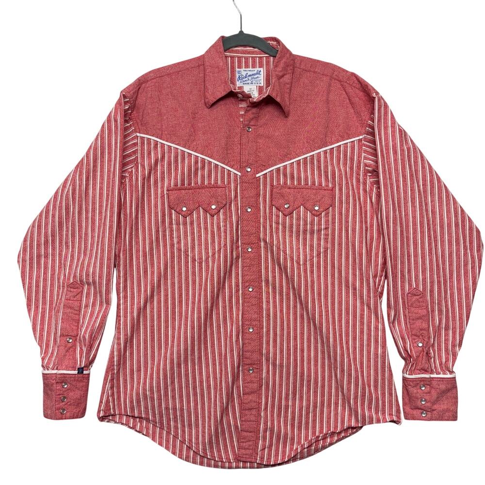 Vintage Rockmount Ranch Wear Western Shirt Medium Fits XL Handsome Dude Made USA